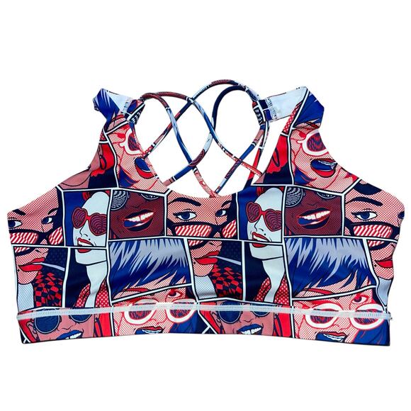 Constantly Varied Gear CVG Sports Bra Tank Top L Pop Art  Retro Comic Strip - Picture 1 of 6